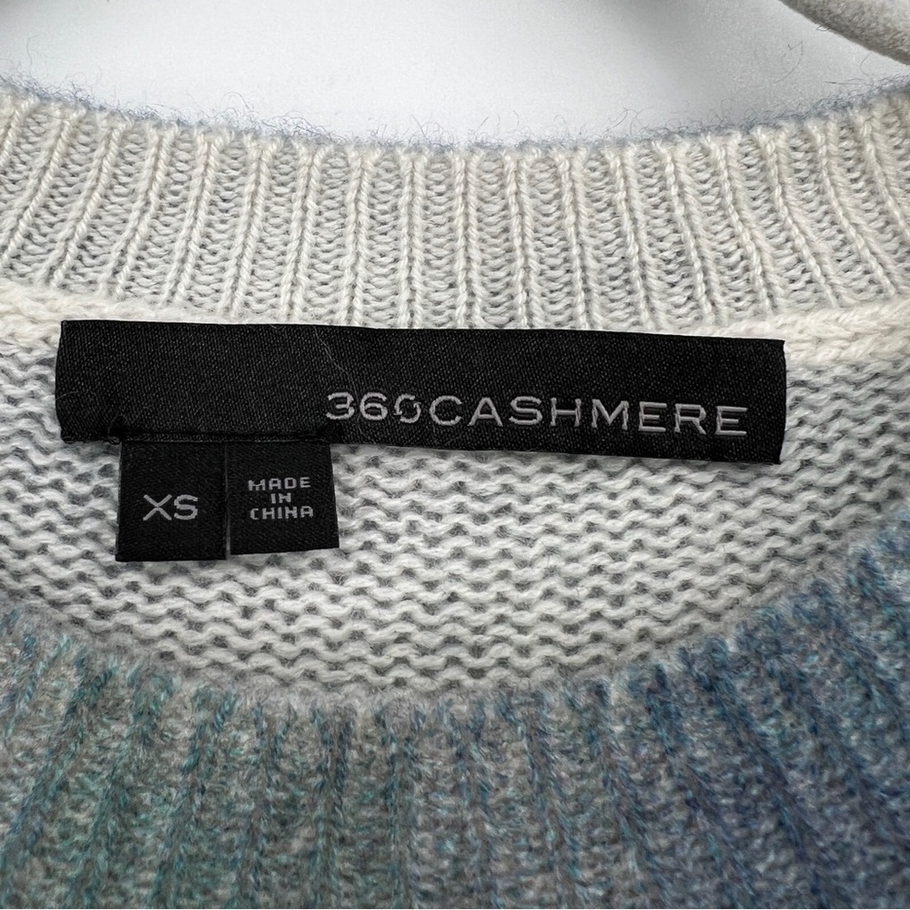 360 Cashmere Jade Watercolor Abstract Roundneck Long Sleeves Sweater - A… - Picture 3 of 14